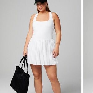 Fabletics Hot Shot Pleated Dress Classic Mini WHITE size XL